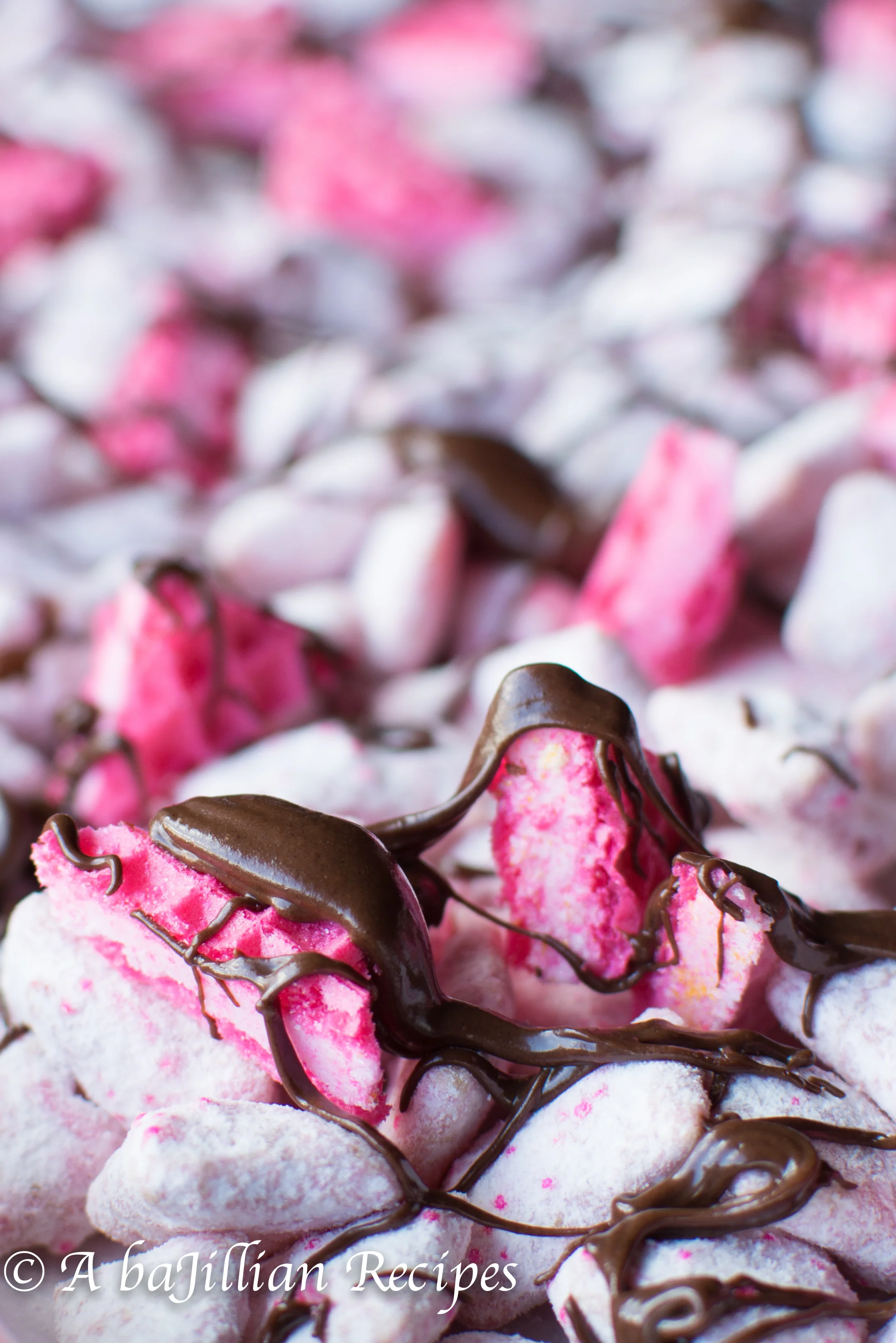 Chocolate Covered Strawberry Puppy Chow | A baJillian Recipes