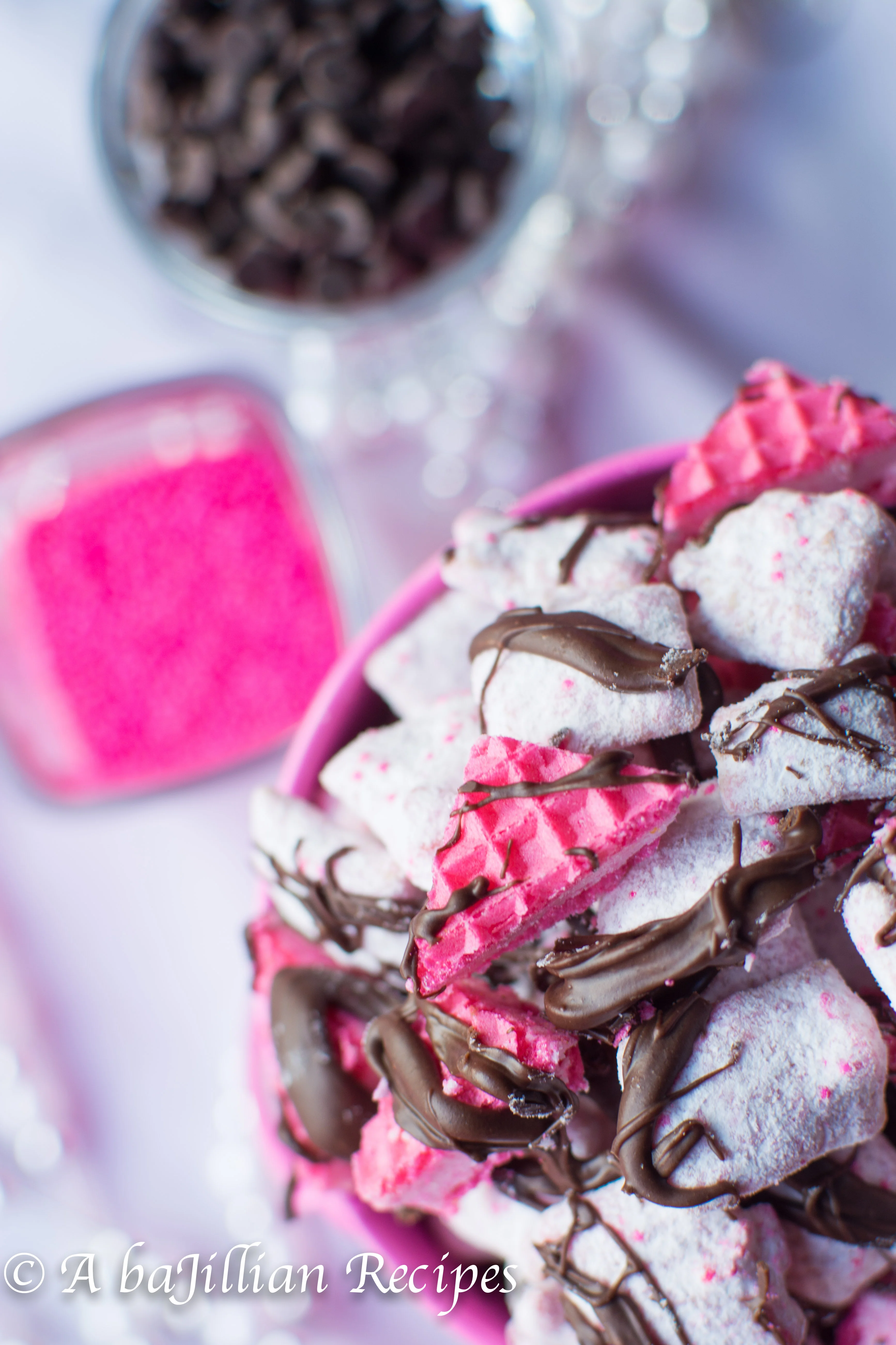 Chocolate Covered Strawberry Puppy Chow | A baJillian Recipes