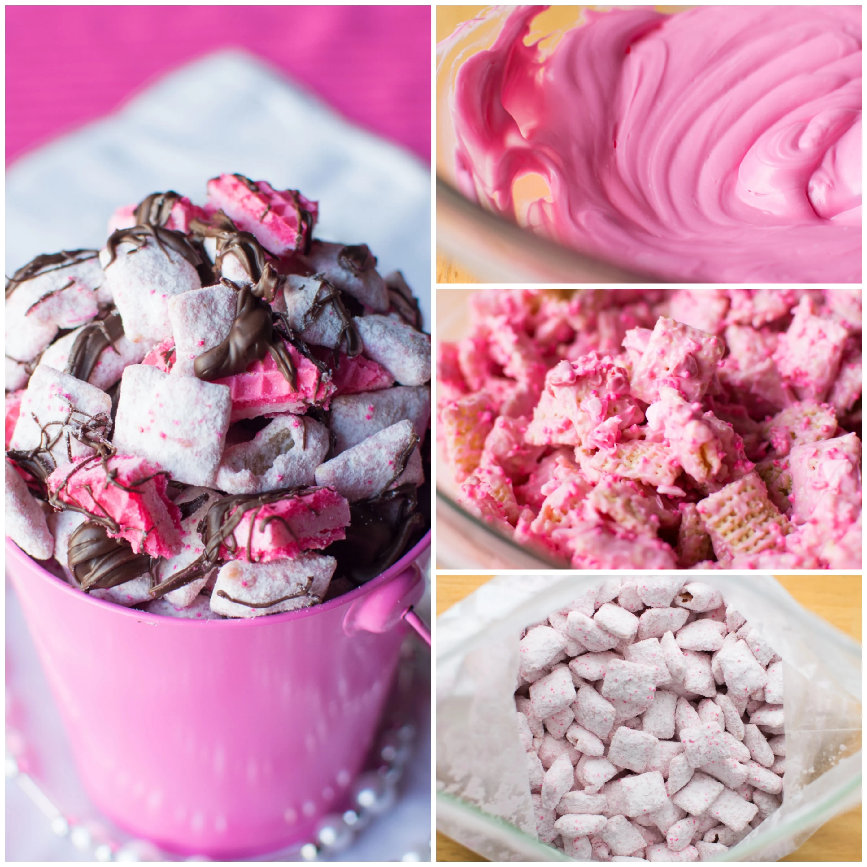 Chocolate Covered Strawberry Puppy Chow | A baJillian Recipes