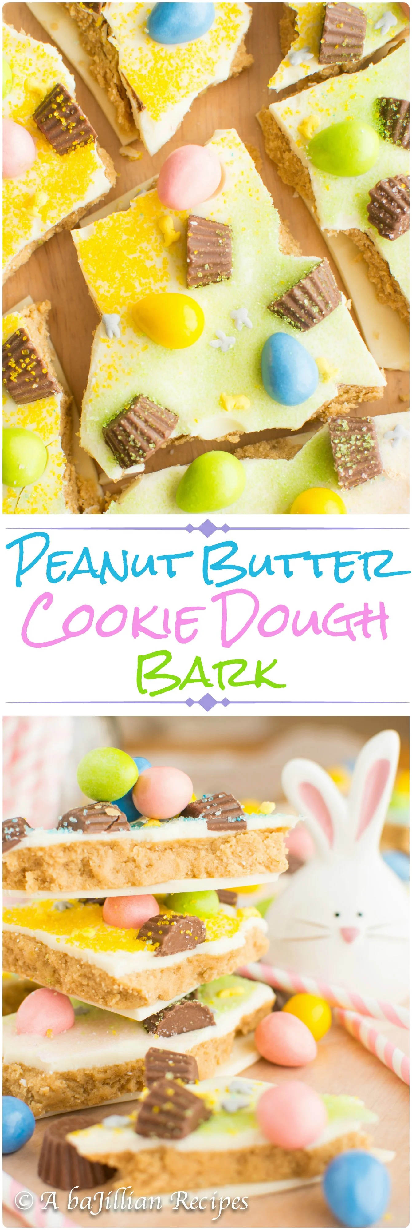 Peanut Butter Cookie Dough Bark | A baJillian Recipes