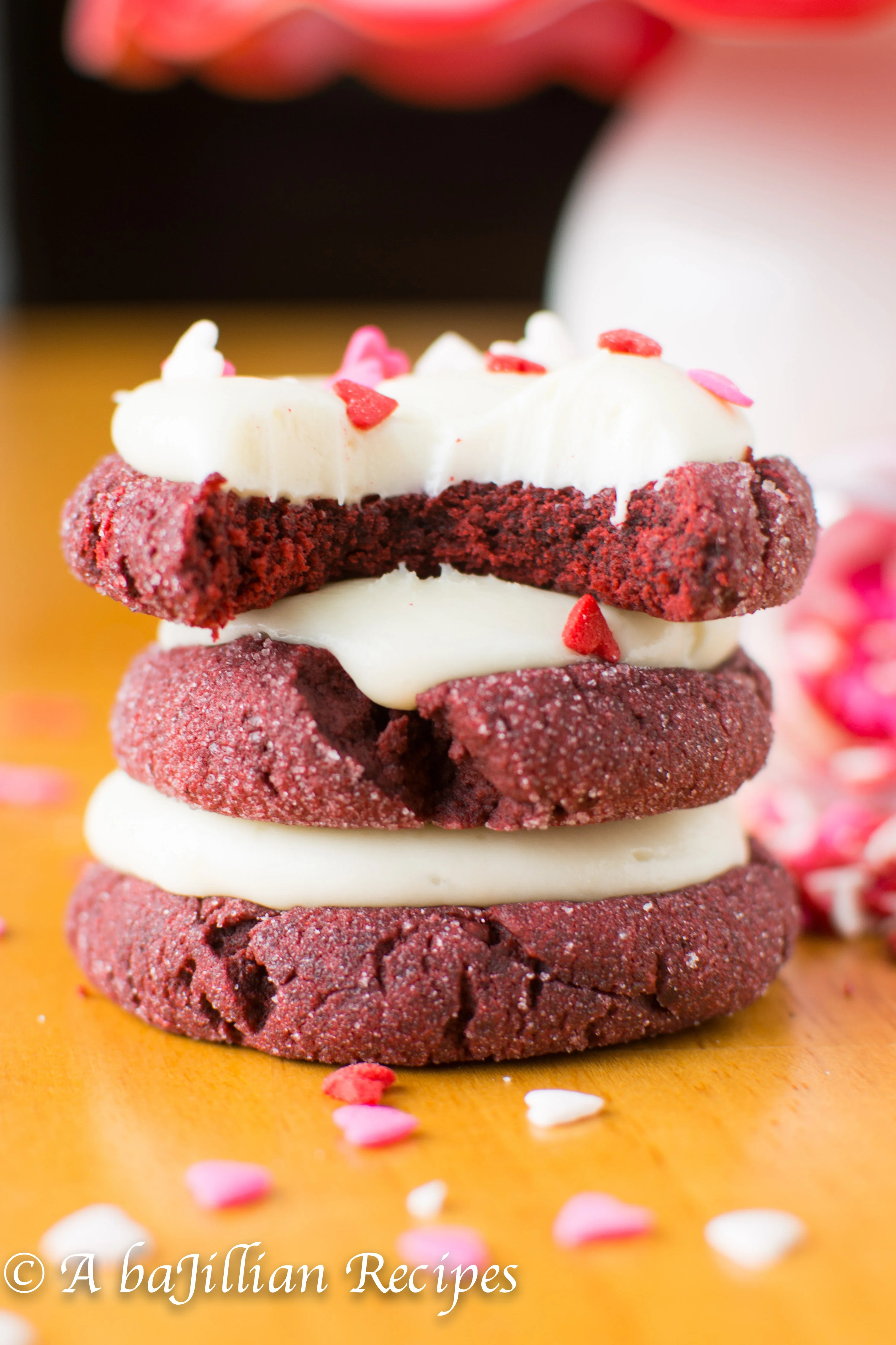 Red Velvet Sugar Cookies w/Cream Cheese Frosting | A baJillian Recipes