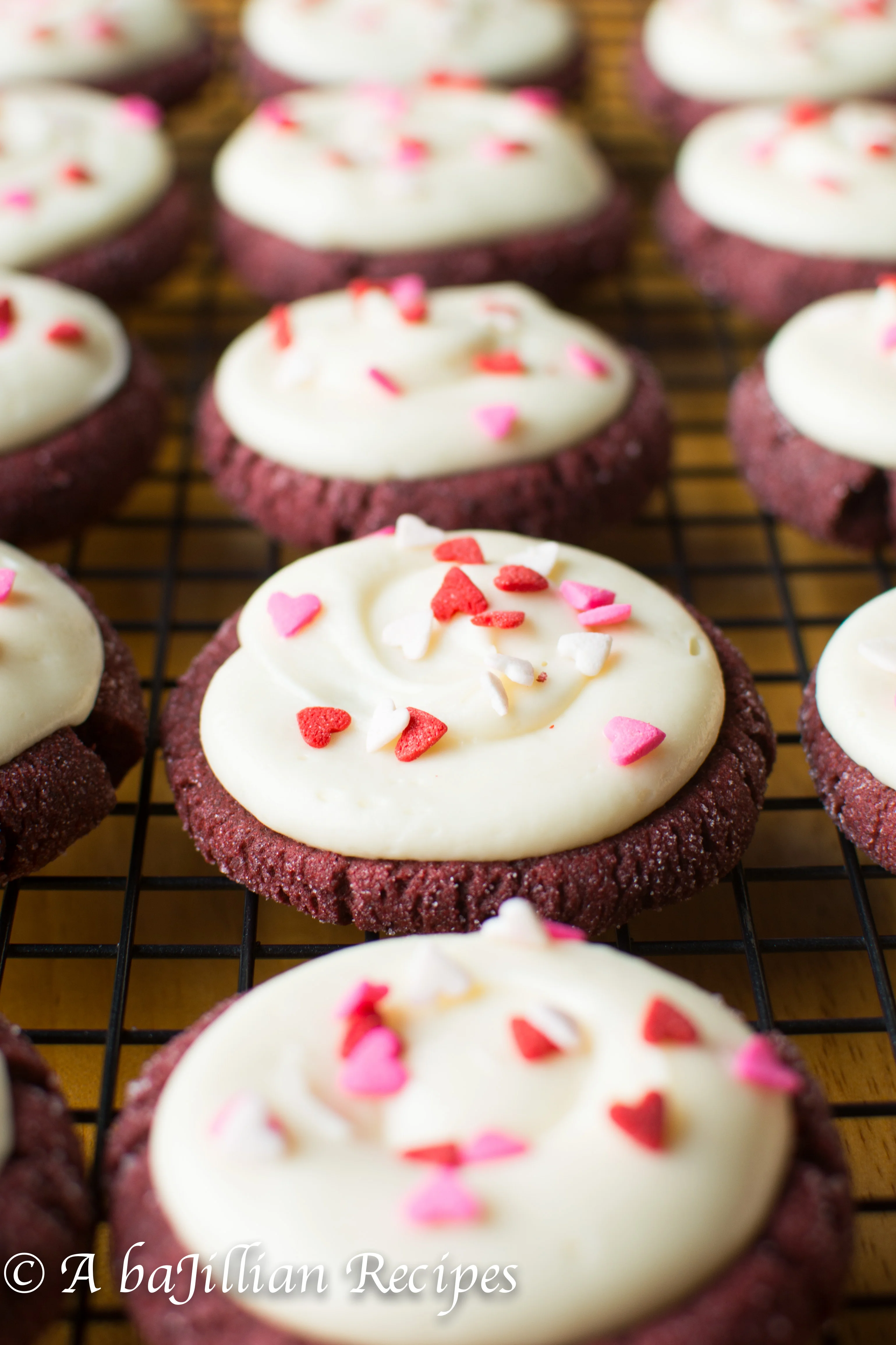 Red Velvet Sugar Cookies w/Cream Cheese Frosting | A baJillian Recipes