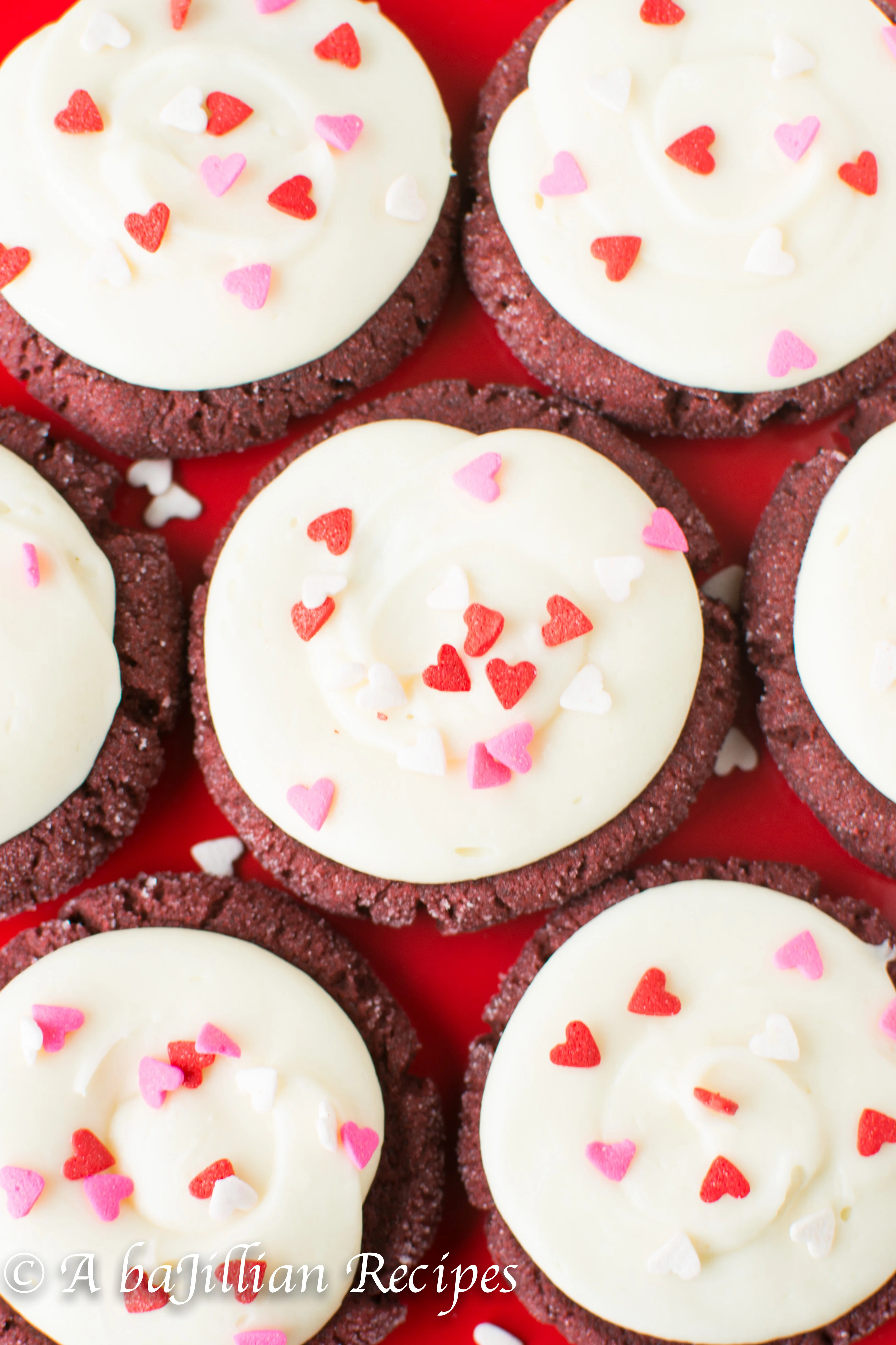 Red Velvet Sugar Cookies w/Cream Cheese Frosting | A baJillian Recipes