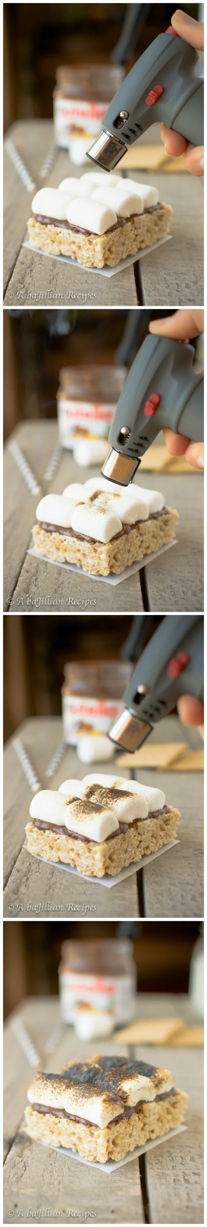 Nutella-Stuffed Rice Krispies Treat S'mores | A baJillian Recipes