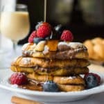 Eggnog-infused french toast overflowing with rich, chocolatey nutella!