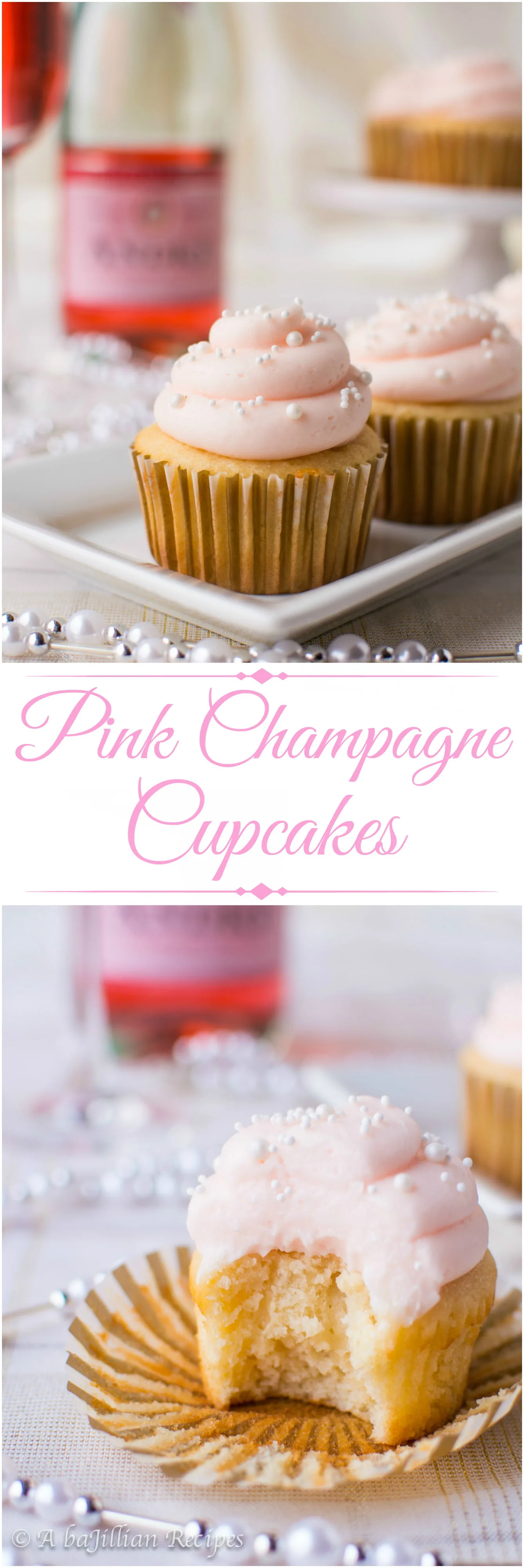 Toast to the New Year with these sweetly decadent Pink Champagne Cupcakes!