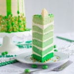Six gorgeously green layers of soft and pillowy Irish Cream cake, layered with silky Irish Cream Swiss Meringue Buttercream!
