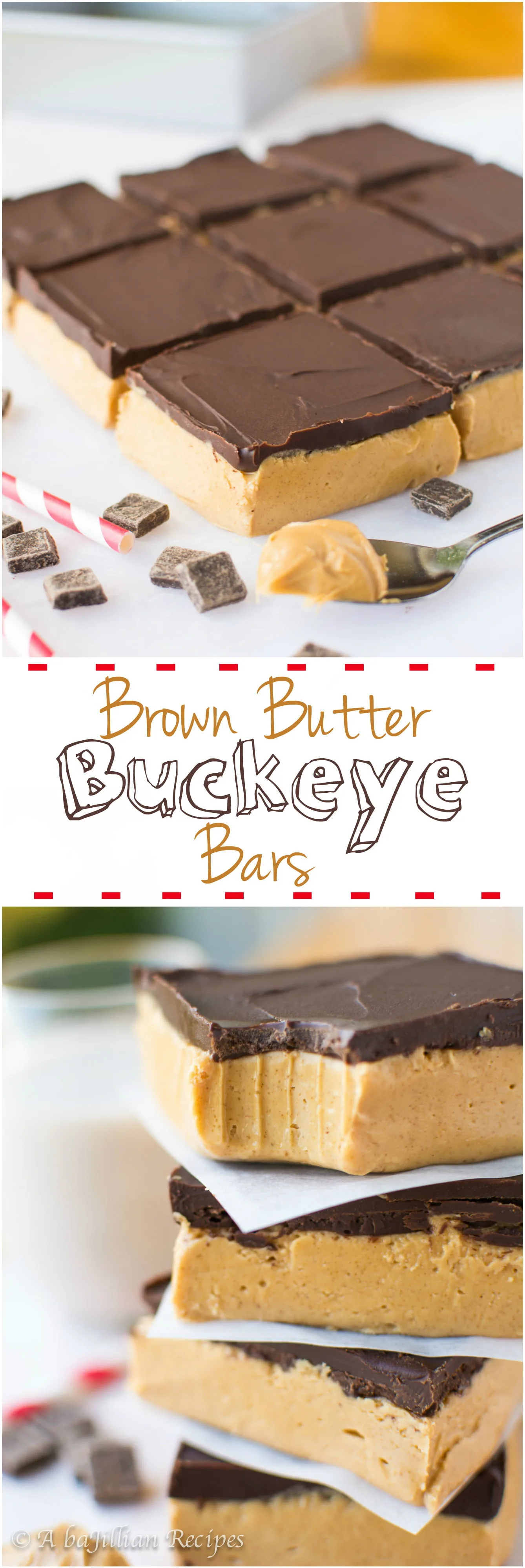 Brown Butter Buckeye Bars | A baJillian Recipes