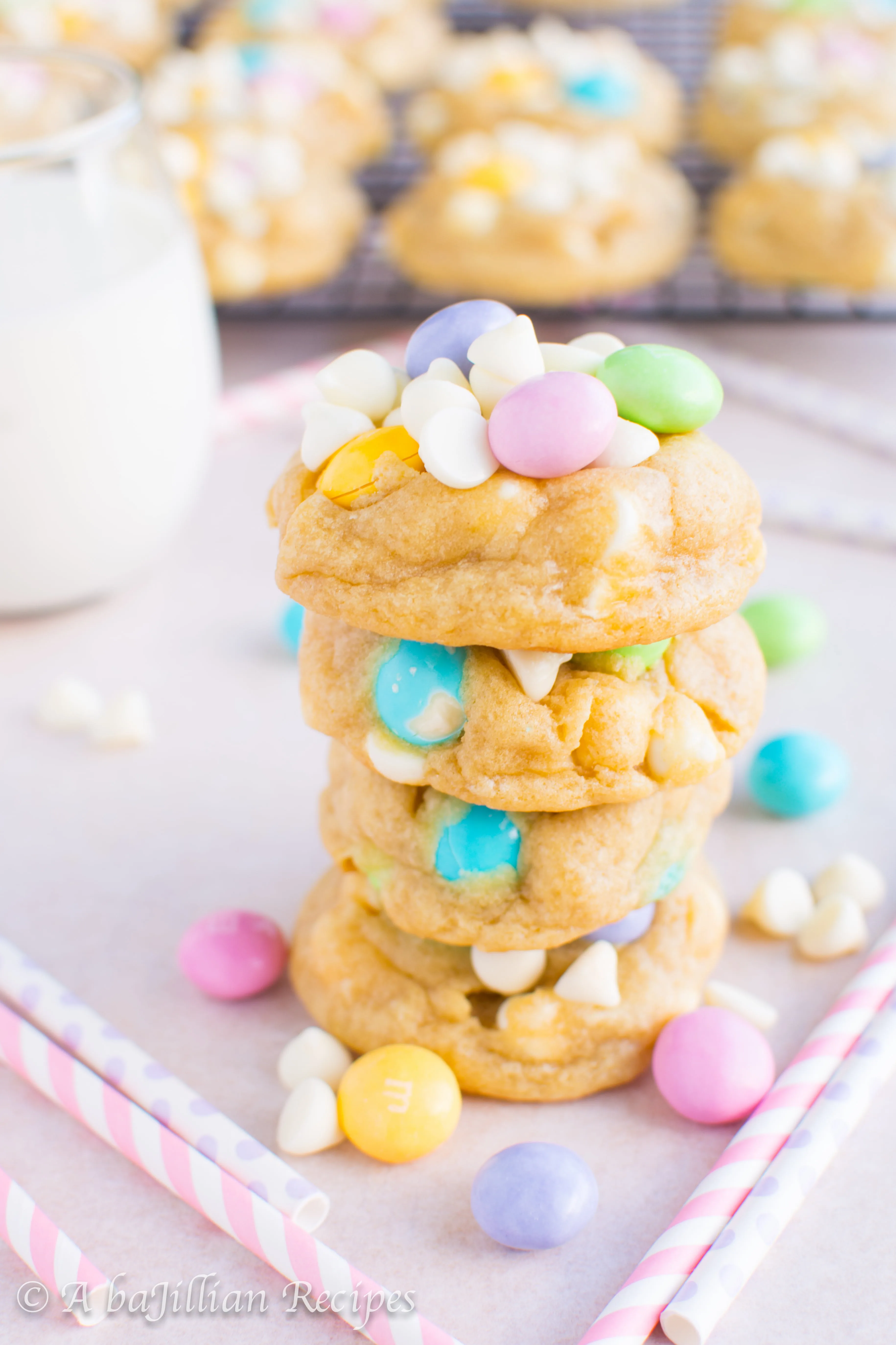 White Chocolate M&M Cookies | A baJillian Recipes-10