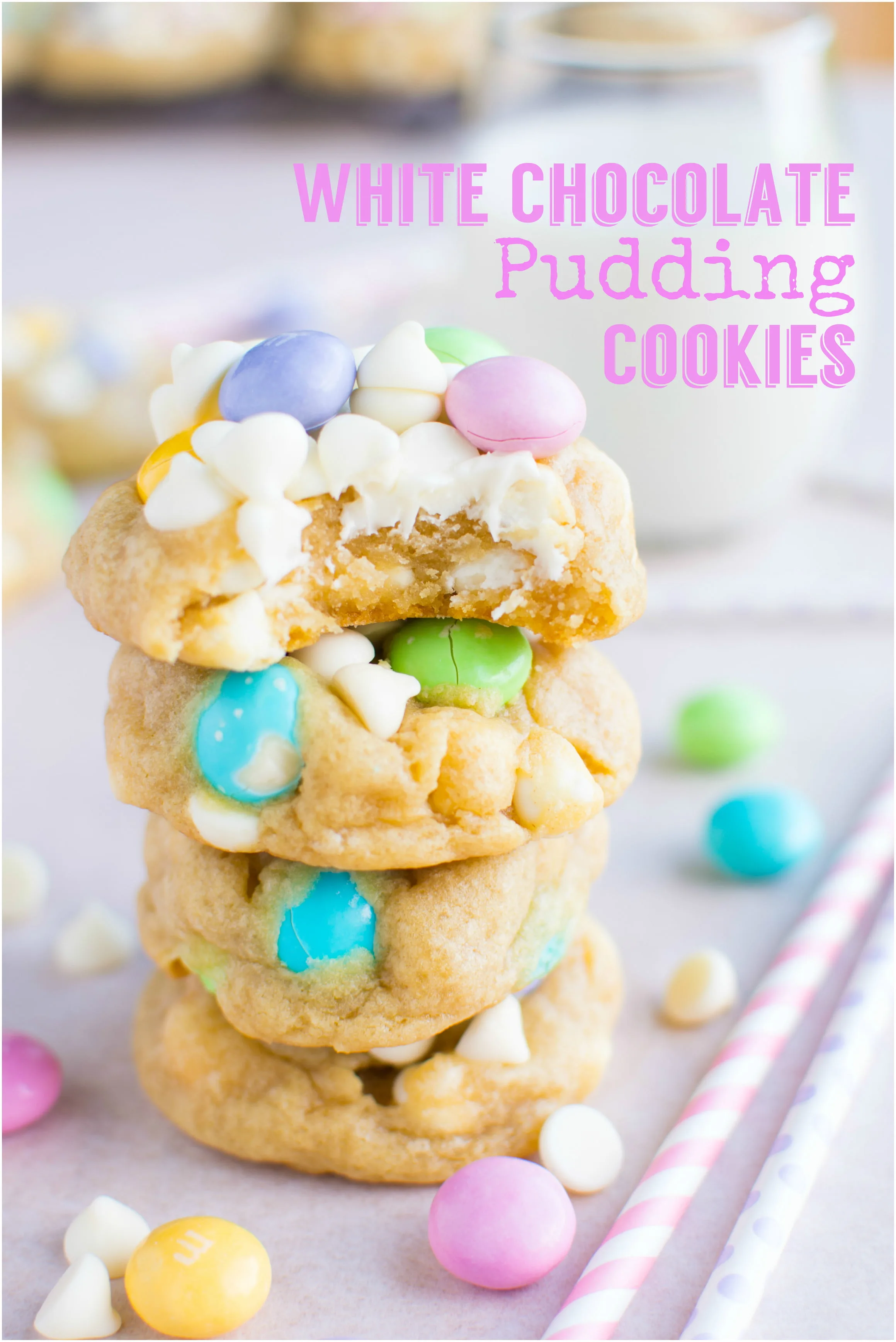 White Chocolate M&M Cookies | A baJillian Recipes-16(title)