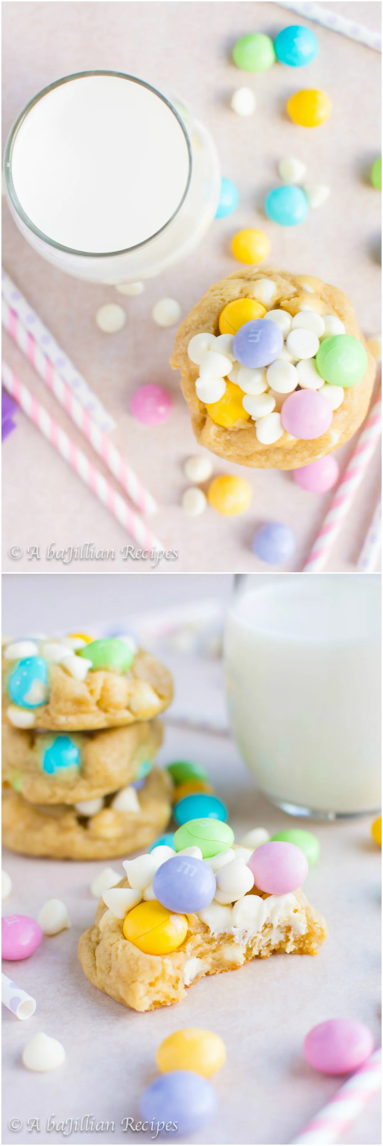 White Chocolate M&M Cookies | A baJillian Recipes3