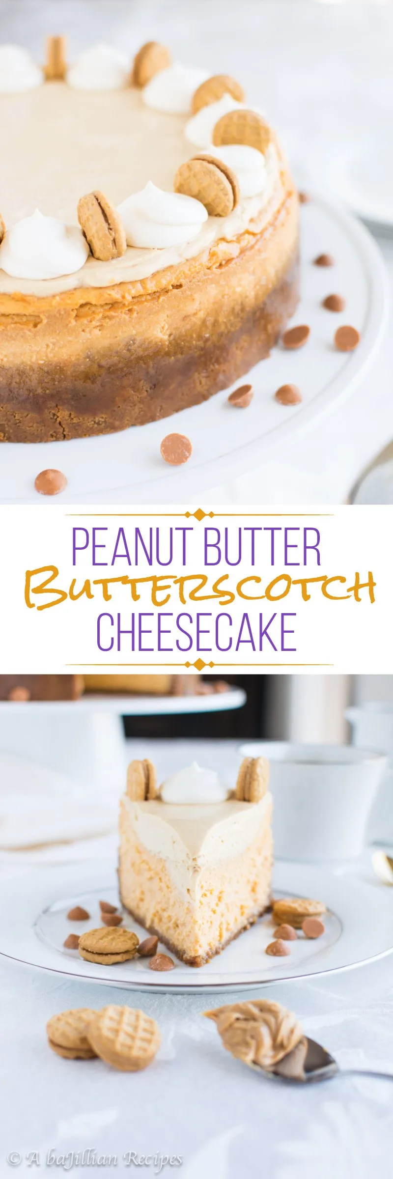 Peanut Butter Butterscotch Cheesecake (collage)