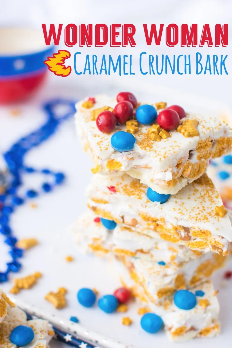 Wonder Woman Caramel Crunch Bark (title)