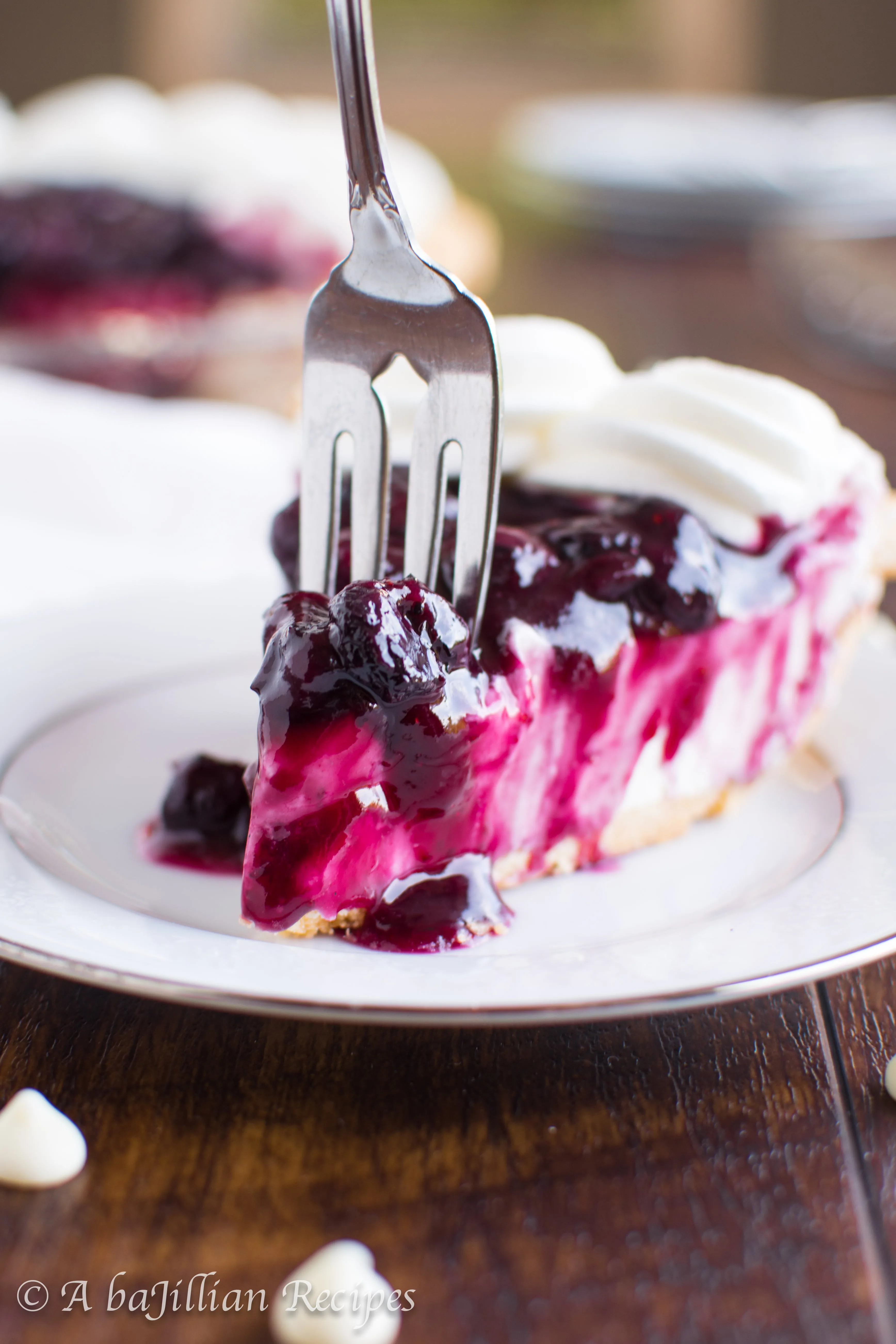 White Chocolate Blueberry Cream Pie - A baJillian Recipes-16