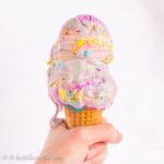 Colorful and creamy no-churn white chocolate ice cream with a fluffernutter swirl!