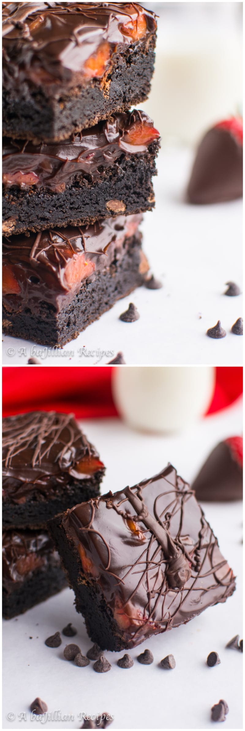Chocolate-Covered Strawberry Brownies | A baJillian Recipes2