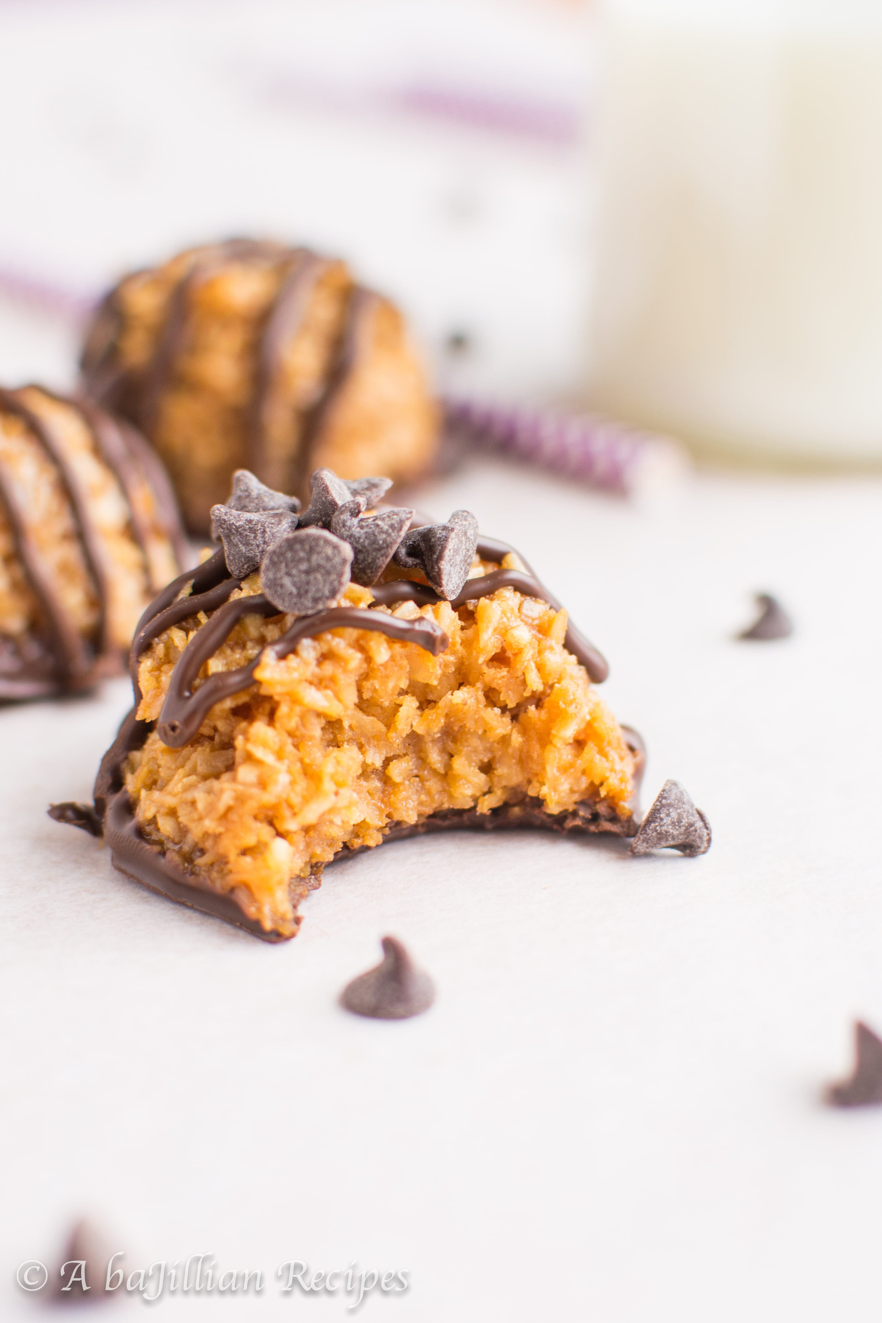 Rich caramel and sweet coconut come together in this soft and chewy cookie dipped in rich chocolate!