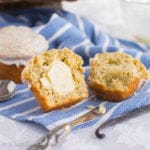 Moist and fluffy poppy seed muffins infused with the aromatic sweetness of almond and dipped in a heavenly smooth glaze of vanilla bean icing!