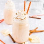 What do you get when you combine the warmth of pumpkin and the smooth sweetness of white chocolate? The most heavenly drink of fall!