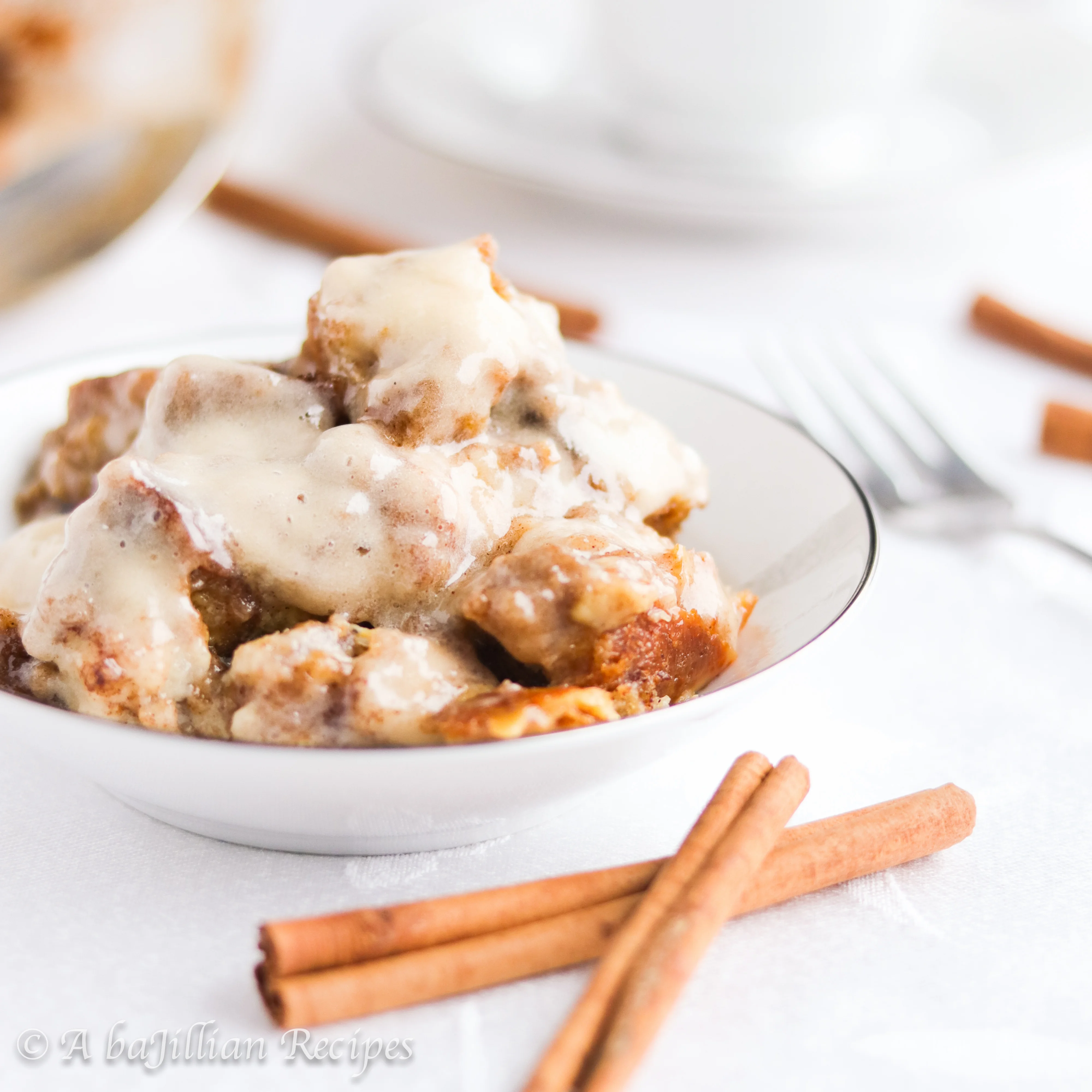 The ooey gooey deliciousness of cinnamon rolls combined with the rich decadence of bread pudding!