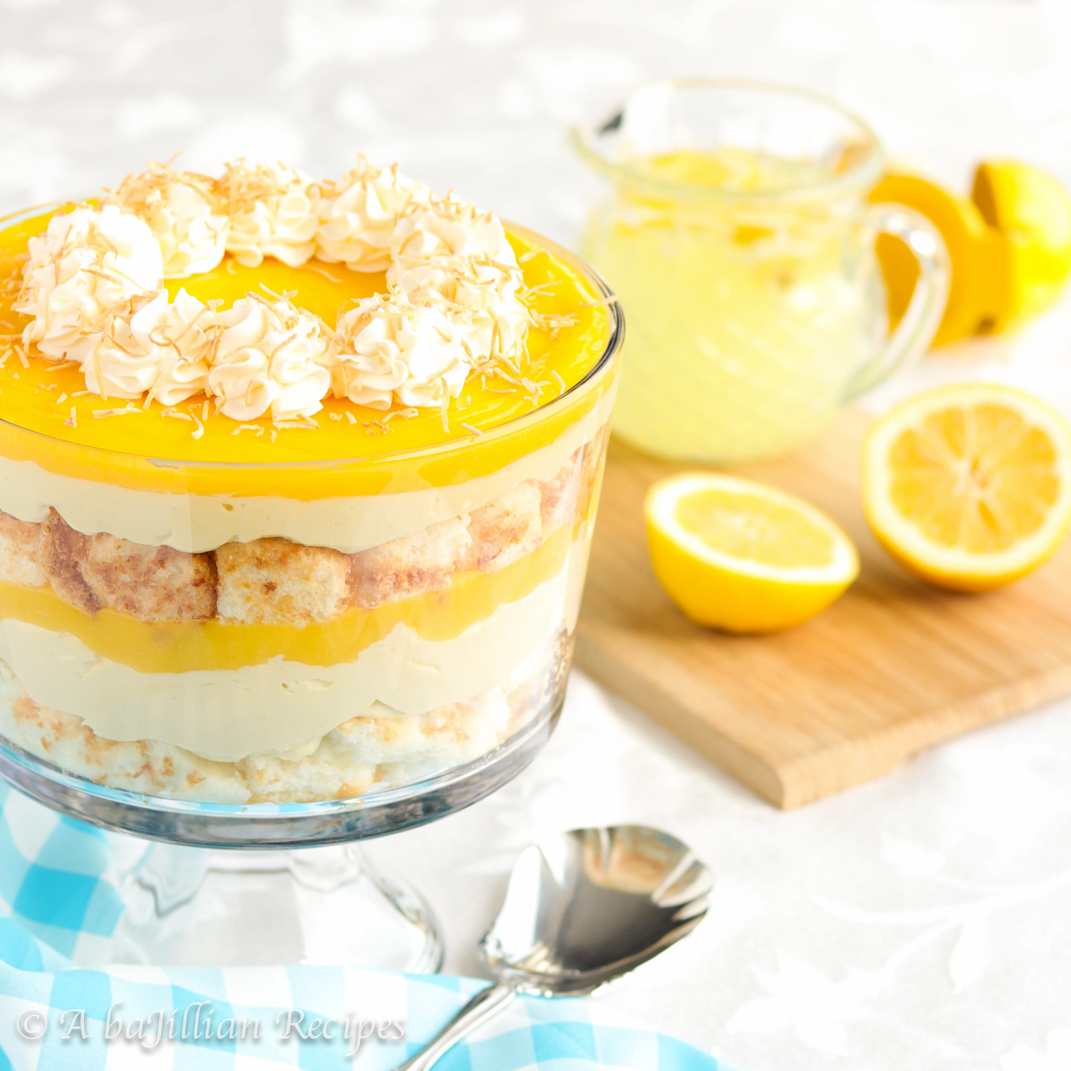 Fluffy cubes of angel food cake layered between lusciously tart lemon curd and creamy coconut cheesecake filling!