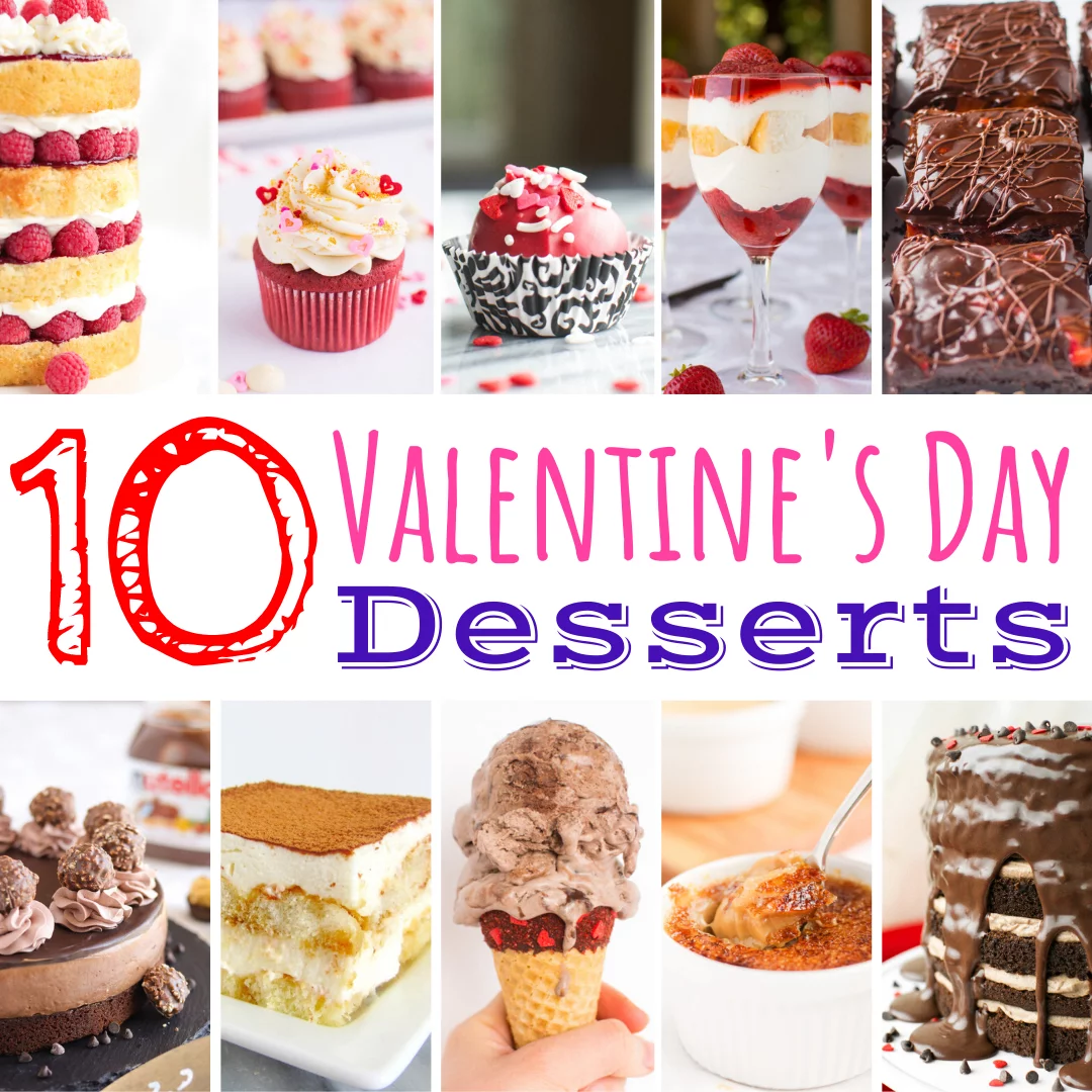 This recipe roundup features 10 lovey dovey desserts PERFECT for Valentine's Day! Whether you love chocolate or vanilla, cakes or cheesecakes, odds are you'll find something heavenly in this roundup of sweet recipes!