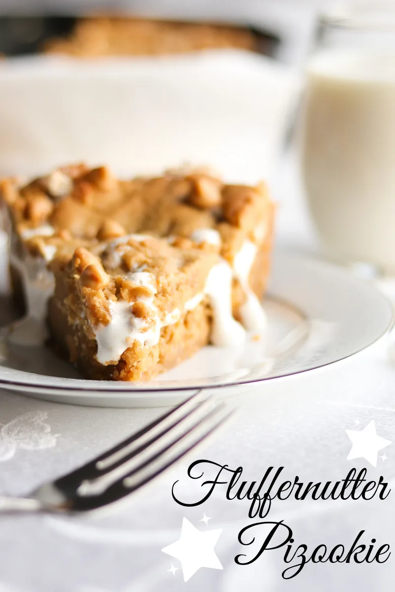 One massive soft and doughy peanut butter cookie loaded with peanut butter chips and ooey gooey marshmallow fluff!