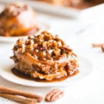 These incredibly indulgent Pecan Sticky Buns are soft and fluffy rolls loaded with brown sugary cinnamon filling and drenched in the most divine caramel pecan sauce!