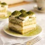Layers of matcha-infused ladyfingers and sweet mascarpone cream filling come together to make an Asian-inspired version of a classic Italian dessert!