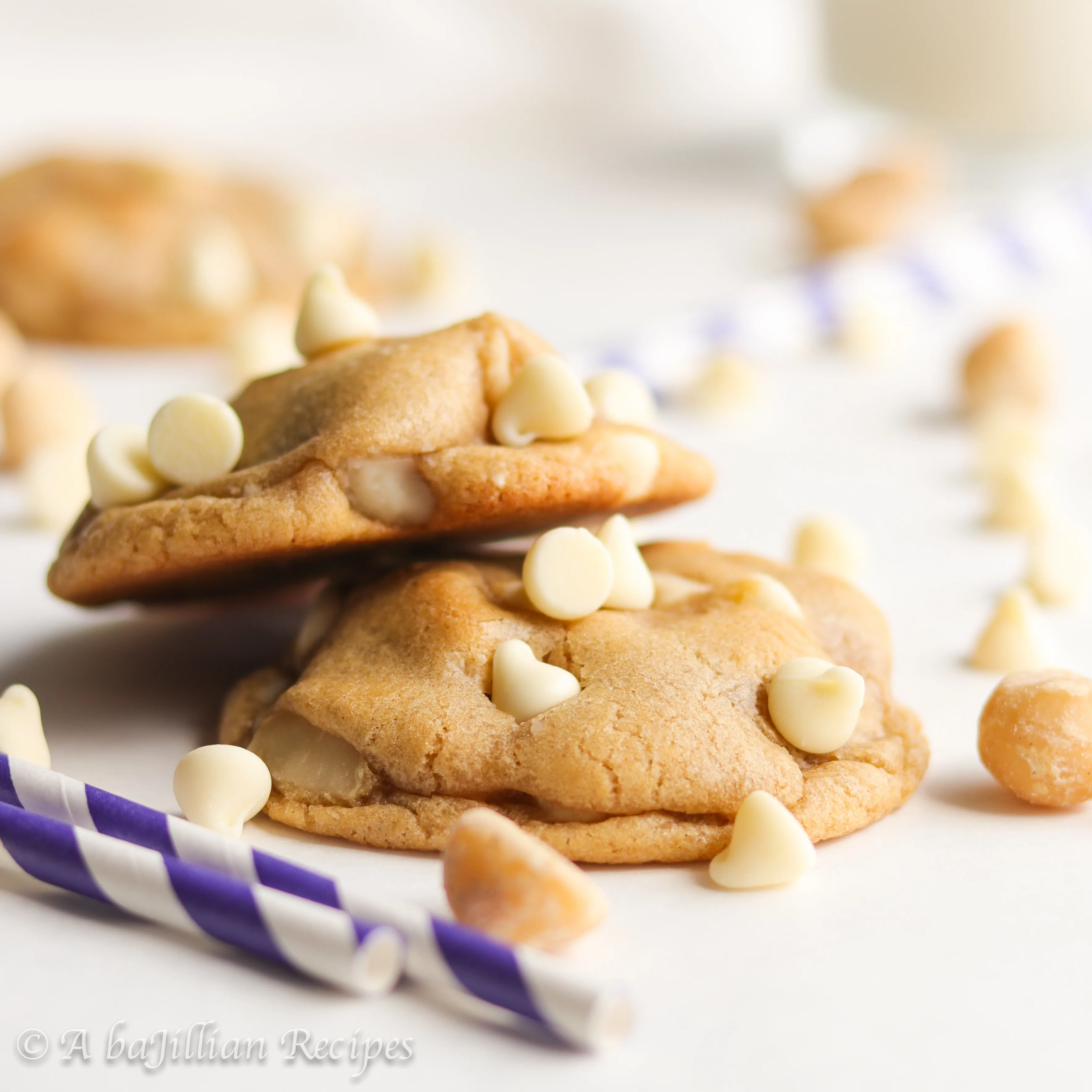 These White Chocolate Macadamia Nut Cookies have perfectly chewy edges, soft interiors, and they're absolutely brimming with sweet white chocolate chips and salty macadamia nuts!