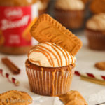 Moist and fluffy cupcakes infused with the caramelized sweetness of Biscoff cookies and topped with an ultra creamy cookie butter Swiss meringue buttercream!