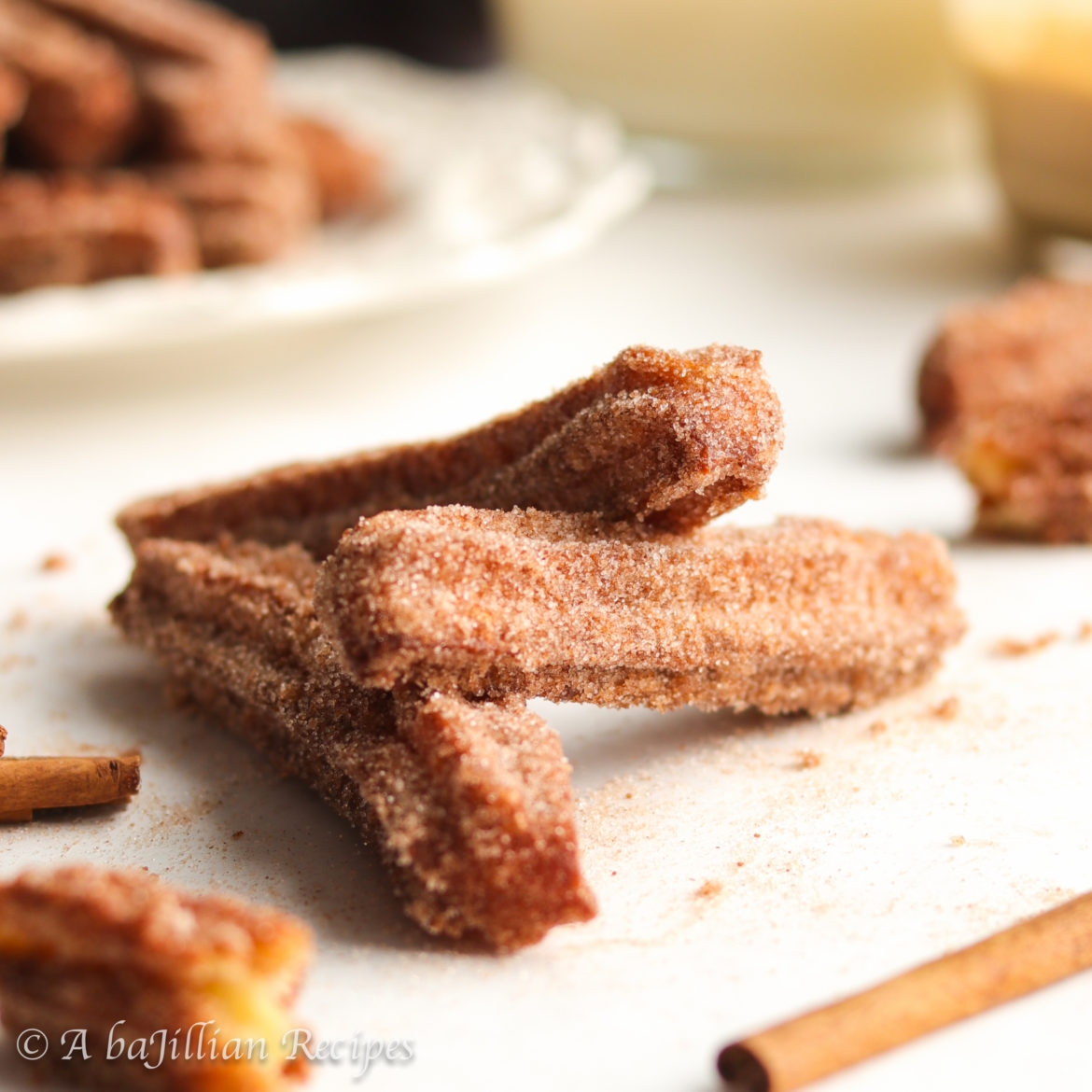 These Mexican Churros are perfectly crisp on the outside, buttery soft on the inside, and dredged in a shimmery coating of cinnamon sugar! And with THREE different sauces to dip them into, you’ve got the most heavenly combination of flavors!