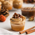 Pillowy soft pumpkin cupcakes filled with luscious pecan pie filling and topped with silky smooth brown sugar Swiss meringue buttercream!