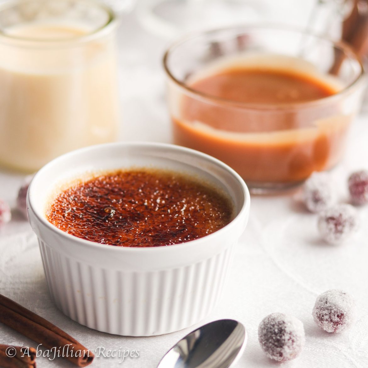 Unbelievably creamy crème brûlée infused with the indulgent sweetness of both eggnog and salted caramel!