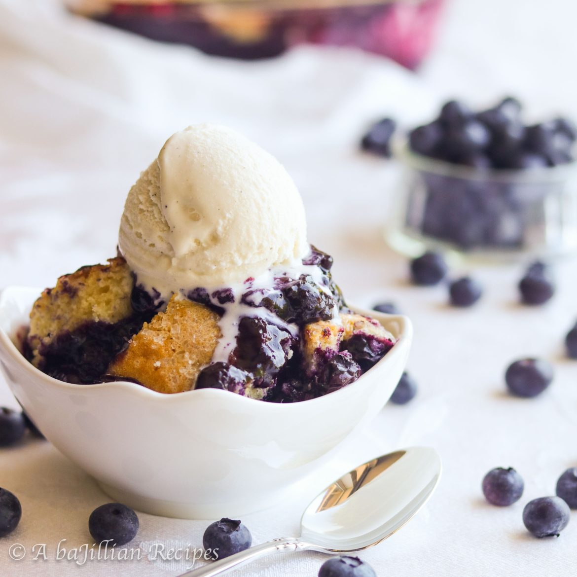Lusciously thick blueberry filling baked under a soft and pillowy sugar cookie crust!