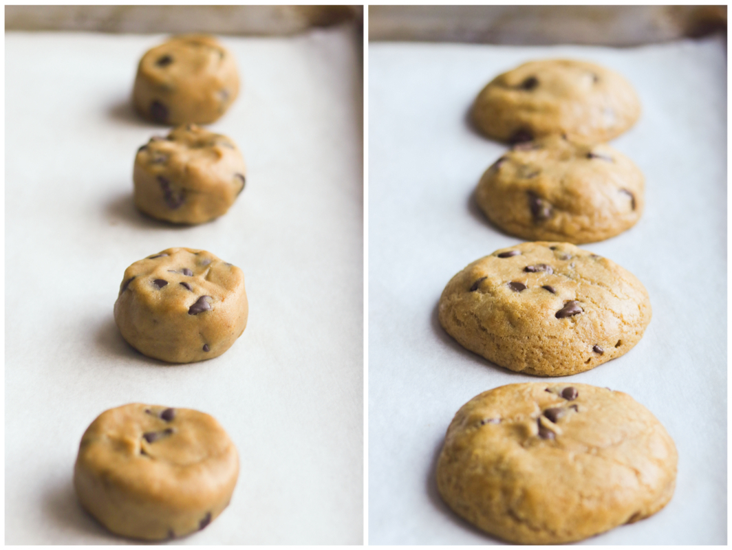 Perfectly soft and chewy pumpkin cookies infused with brown butter and warm spices and studded with rich chocolate chips!