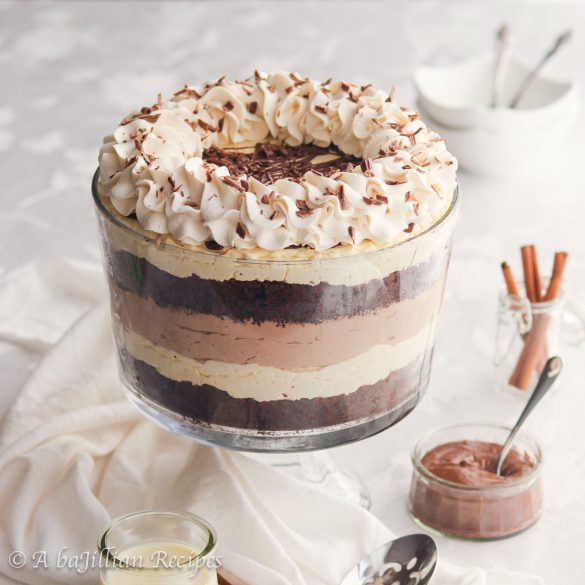 Heavenly layers of moist chocolate cake, mousse-like eggnog filling, creamy Nutella cheesecake filling, and rich Nutella!