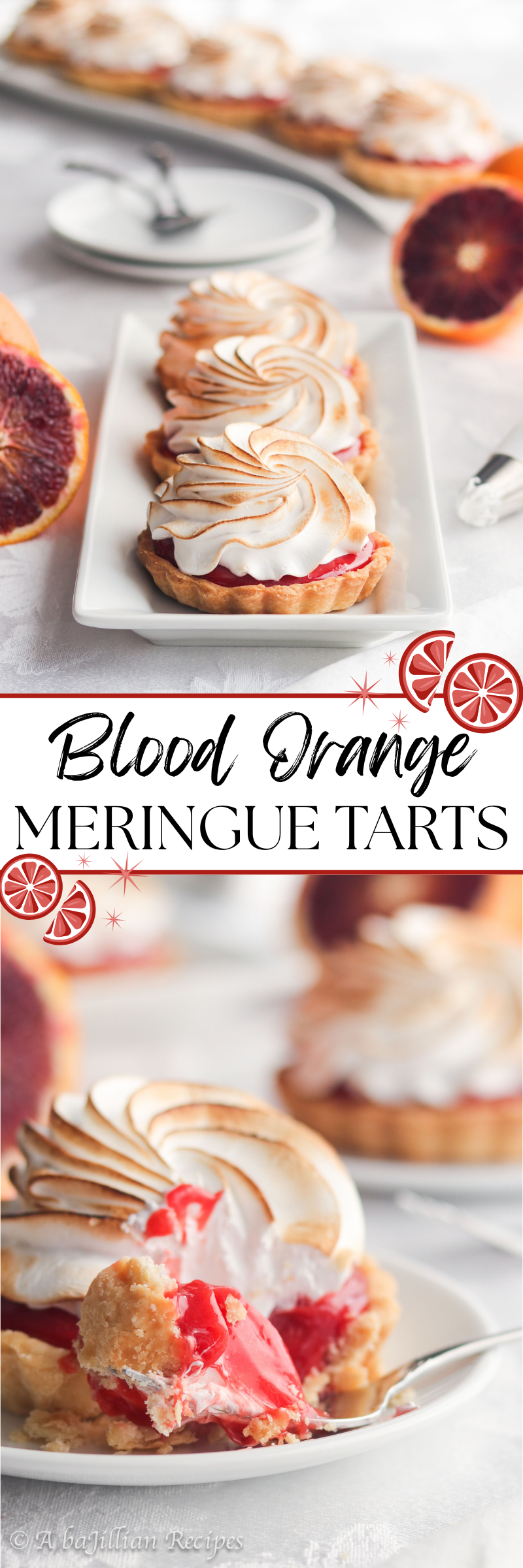 Lusciously tart and sweet, these Blood Orange Meringue Tarts feature delicious blood orange curd and toasted Italian meringue in a buttery flakey crust!