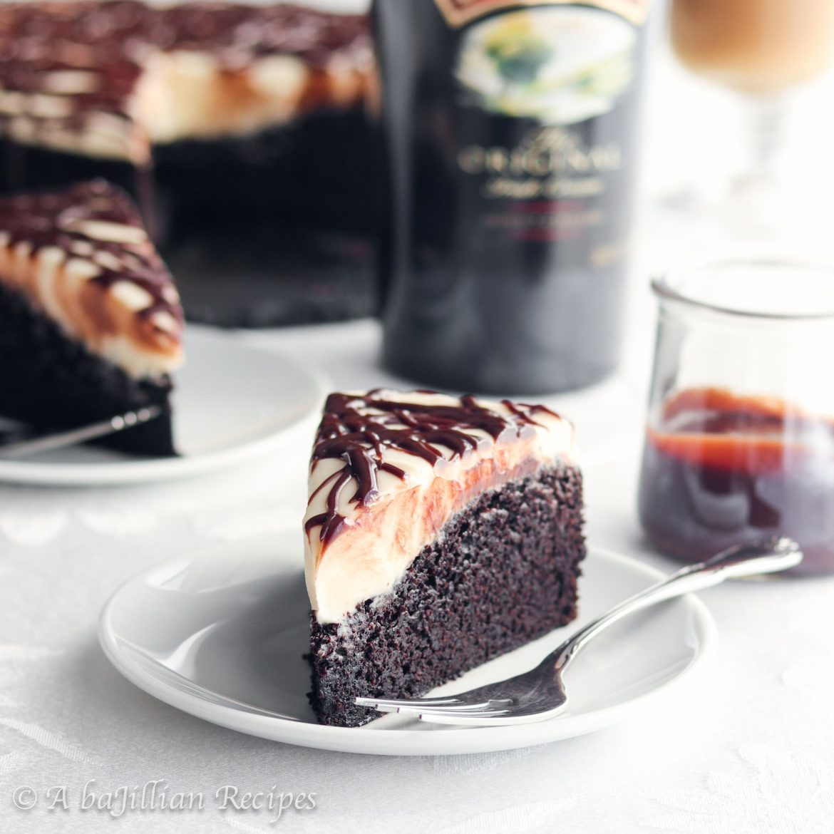 Moist and exceptionally chocolatey, this Chocolate Irish Cream Cake is infused with Irish Cream, slathered in a generous helping of Irish Cream cream cheese frosting, and drizzled in silky chocolate ganache!  