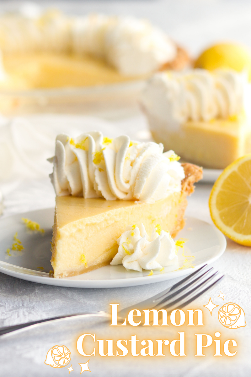Smooth and creamy lemon filling nestled in a golden flaky pastry crust and crowned with a fluffy border of lemon-kissed whipped cream.