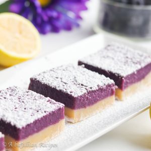 Smooth and velvety blueberry filling baked on top of a thick and irresistibly buttery shortbread crust!