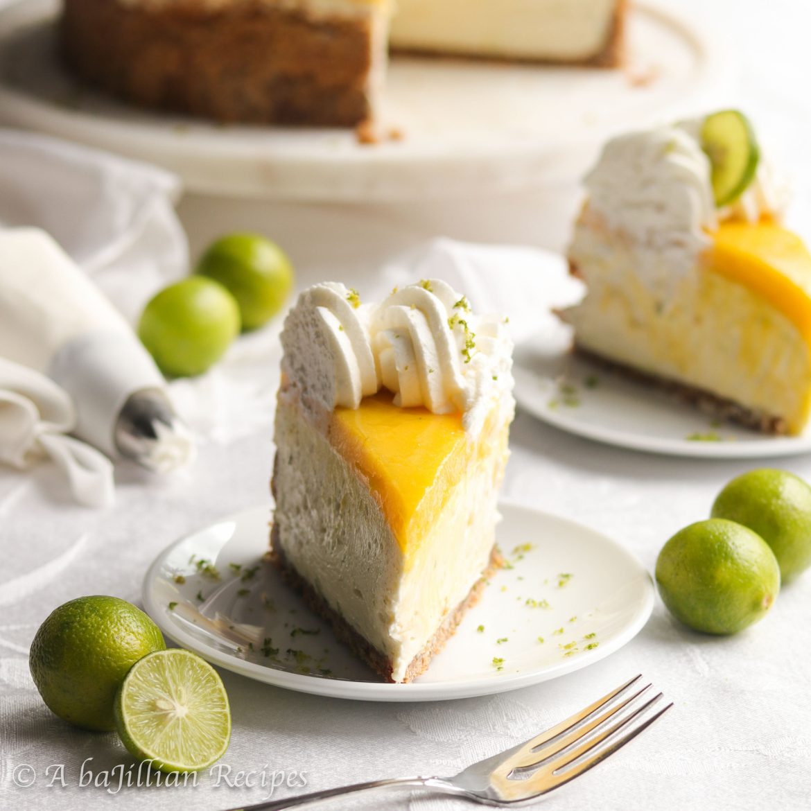 Unbelievably smooth and creamy, this simple no-bake cheesecake contains a crisp graham cracker crust, perfectly tart key lime filling, and lusciously tangy key lime curd!