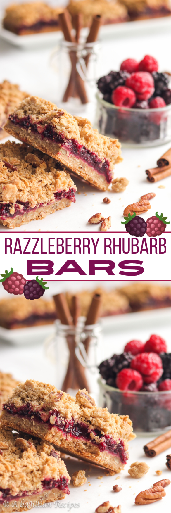 Razzleberry Rhubarb Bars | A baJillian Recipes - A baJillian Recipes